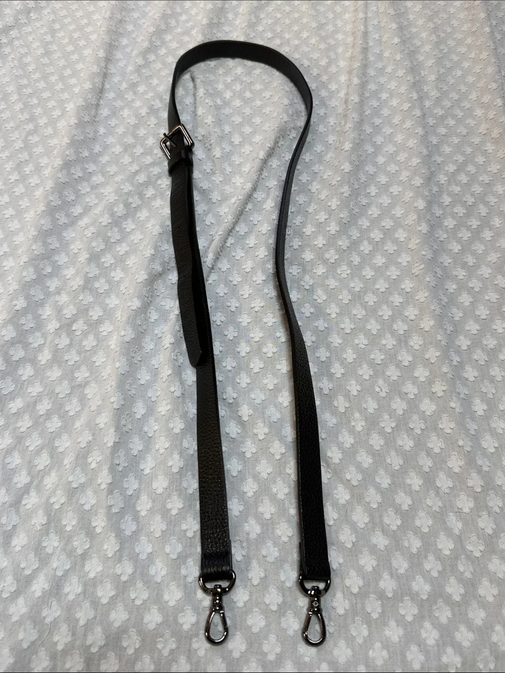 Bandolier Black Pebbled Leather Crossbody Strap